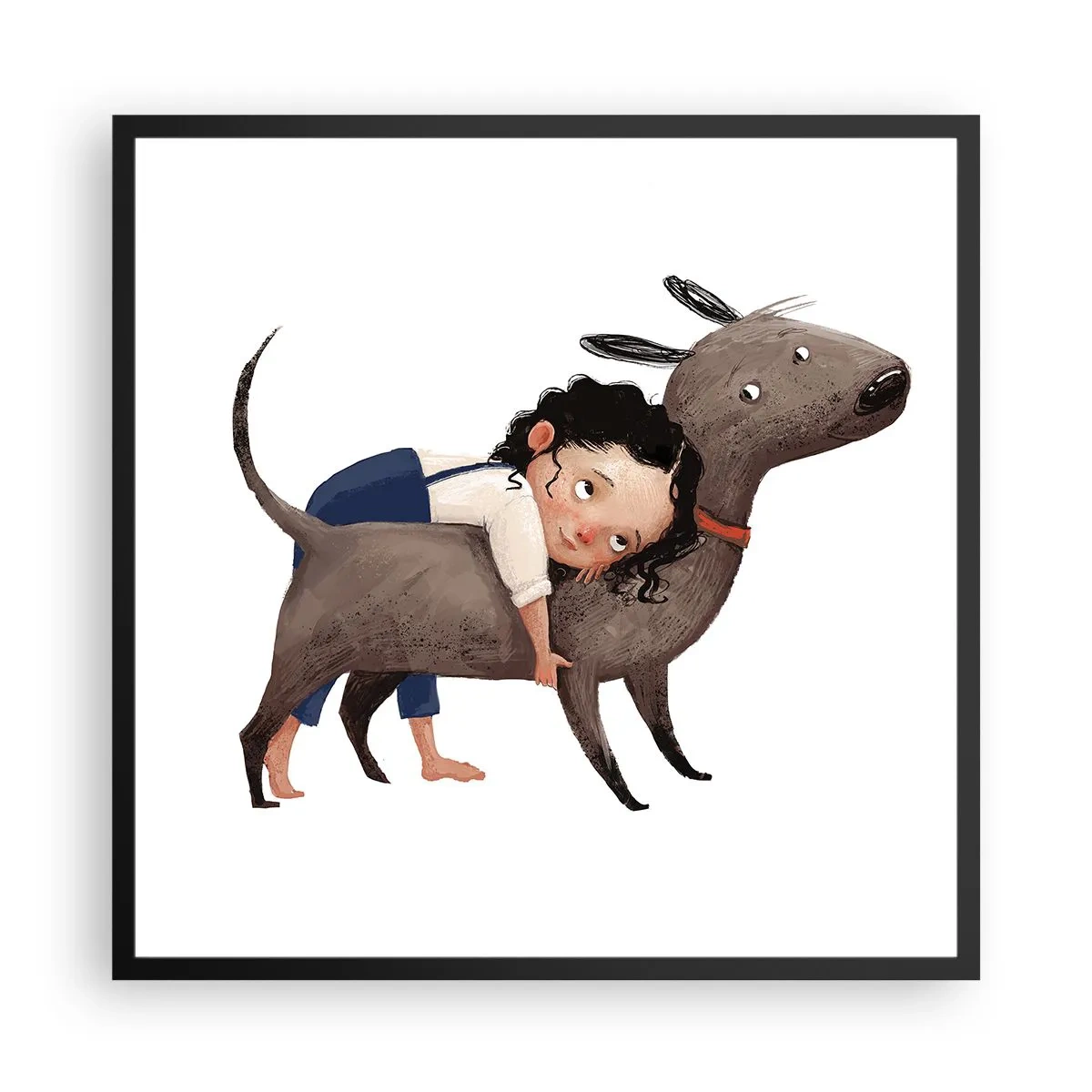 Plakat i sort ramme - Bedste venner - 60x60 cm