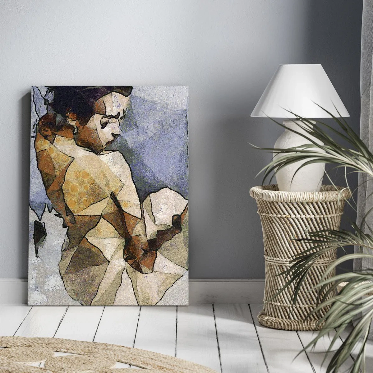 Lærredstryk - Billede på lærred - I kubismens ånd - 70x100 cm