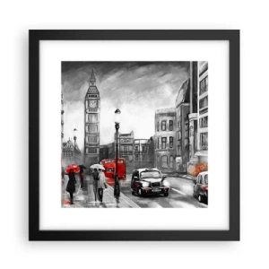 Plakat i sort ramme - Overhovedet ikke en grå by - 30x30 cm