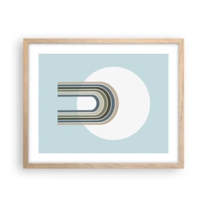 Plakat i ramme af lyst egetræ - Uimodståelig tiltrækningskraft - 50x40 cm