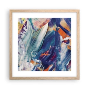 Plakat i ramme af lyst egetræ - Forvirring af farver - 40x40 cm