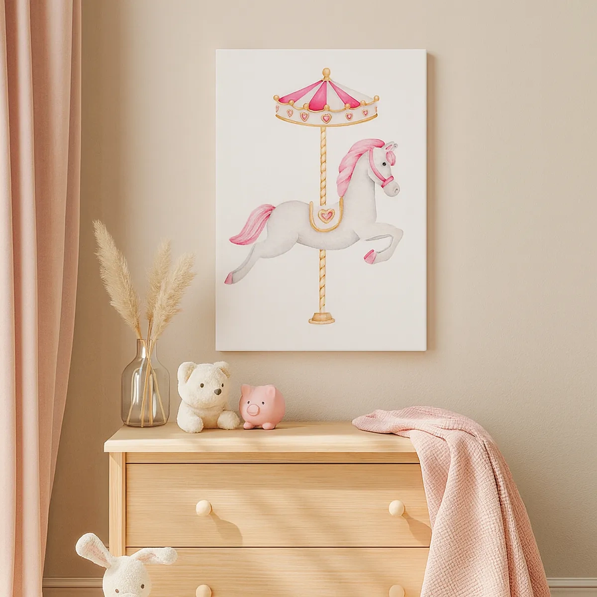 Lærredstryk - Billede på lærred - Han satte af sted med en hov - 50x70 cm