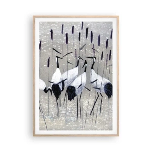 Plakat i ramme af lyst egetræ - Blandt sine egne - 70x100 cm