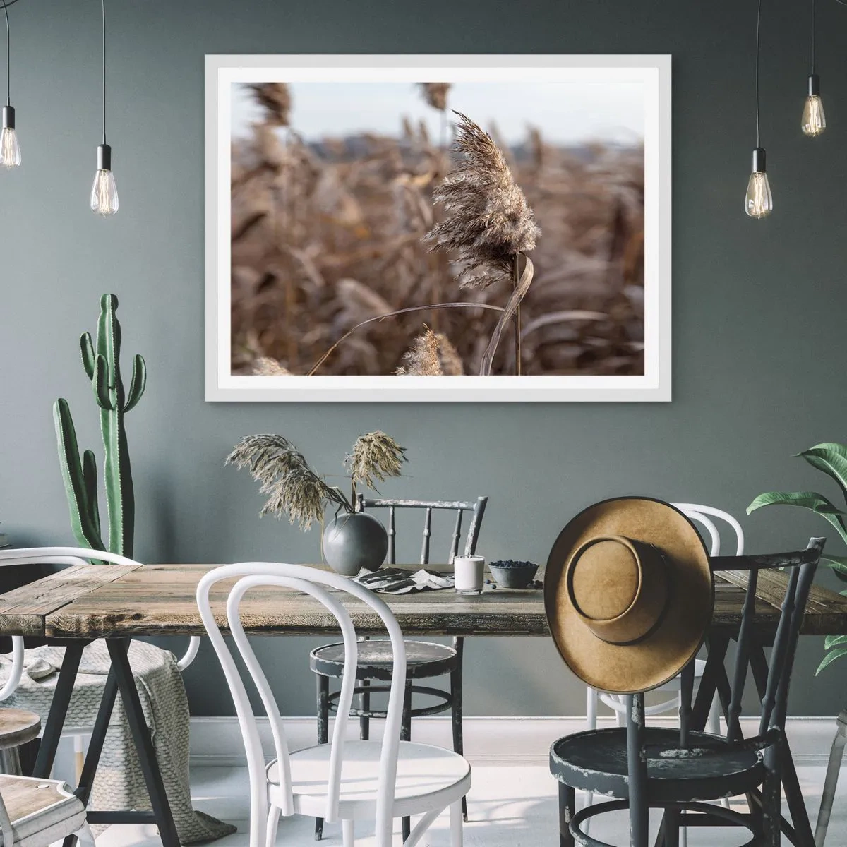 Plakat i hvid ramme - Tid til at flyve væk med vinden - 40x30 cm