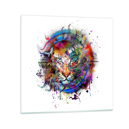 Billede på glas - Lurer bag regnbuens slør - 50x50 cm