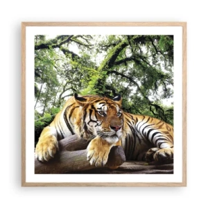 Plakat i ramme af lyst egetræ - Med venlig hilsen - 60x60 cm