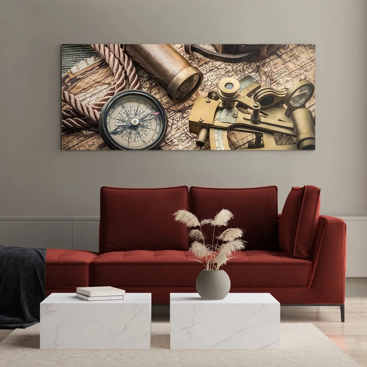 Billede på glas - Fastlægge kursen - 140x50 cm