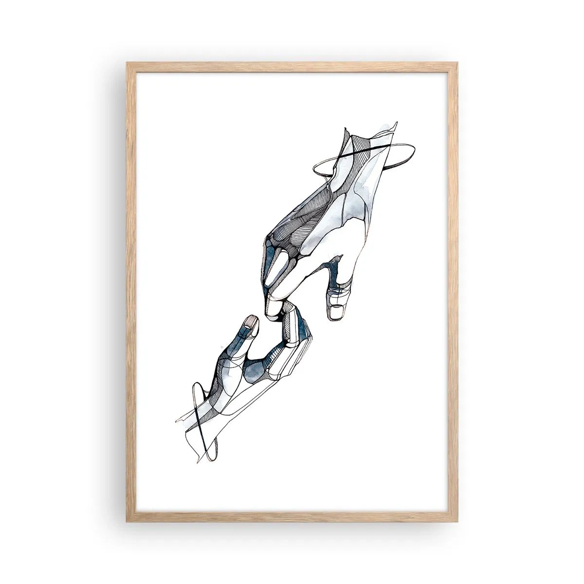 Plakat i ramme af lyst egetræ - En god gestus - 50x70 cm