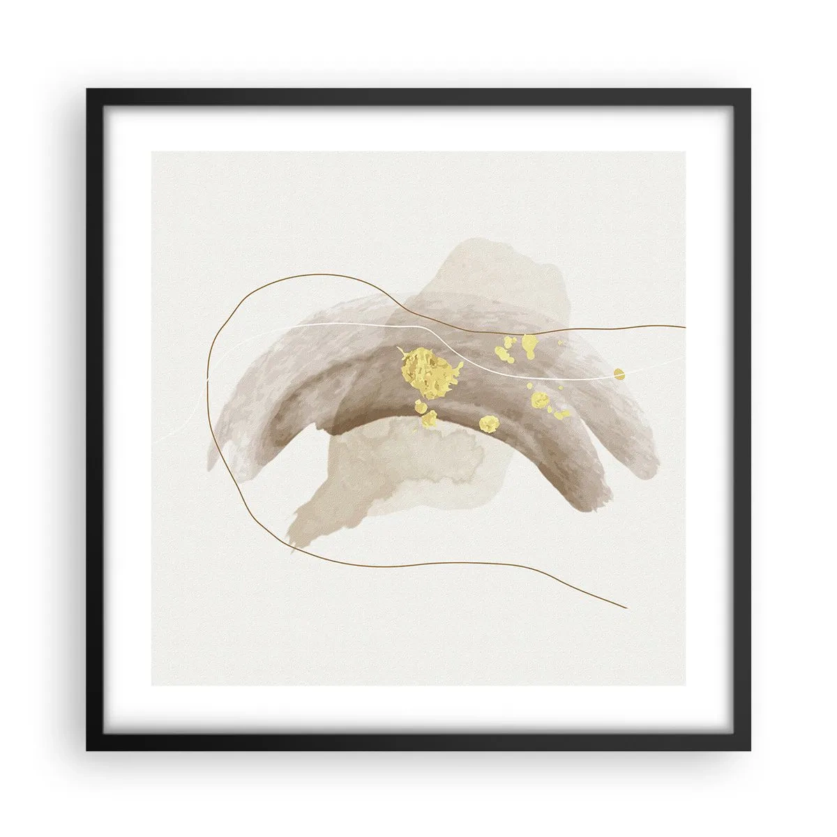Plakat i sort ramme - Mødt i rummet - 50x50 cm