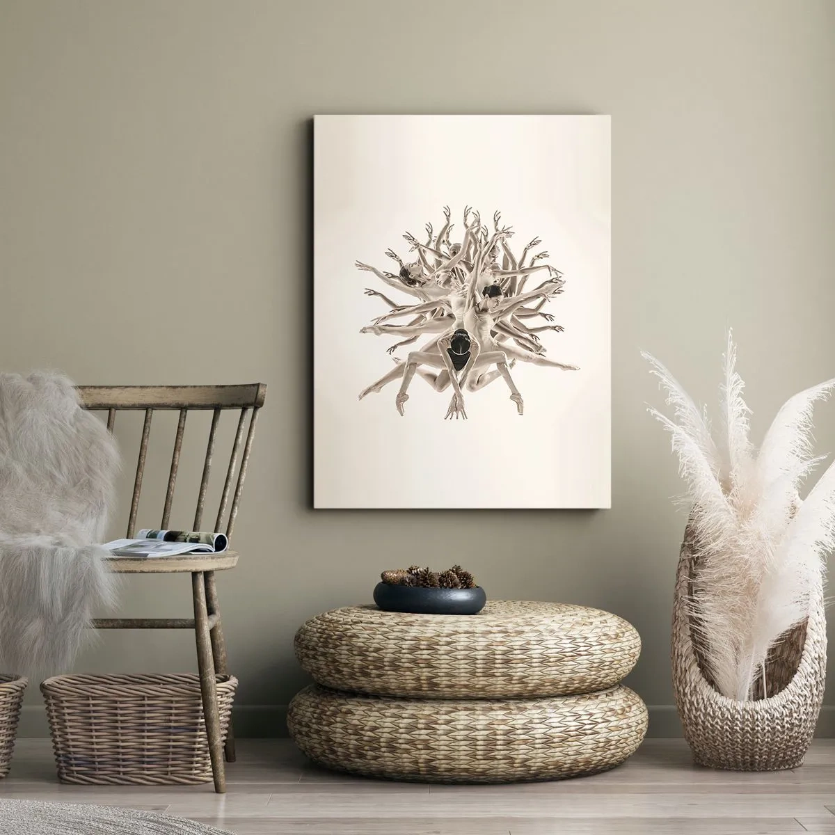 Lærredstryk - Billede på lærred - Blomstrende i dans - 70x100 cm