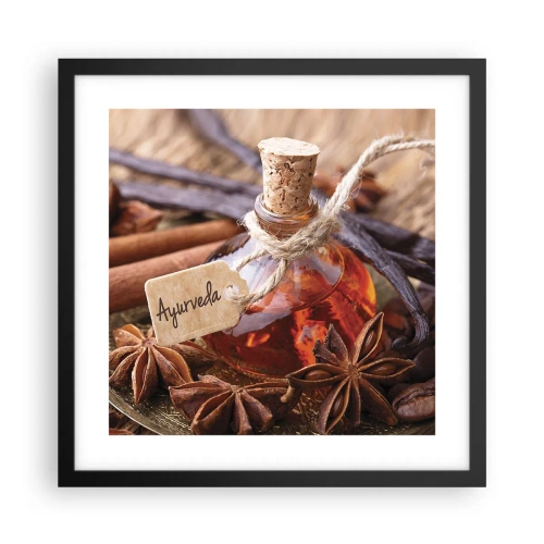 Plakat i sort ramme - På vej mod enhed af krop og ånd - 40x40 cm