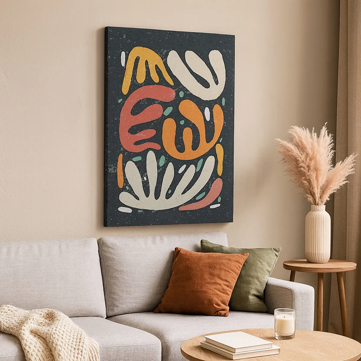 Lærredstryk - Billede på lærred - Komposition - jeg er ved at fange dig - 50x70 cm