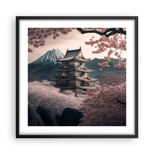 Plakat i sort ramme - Kirsebærblomsternes land - 50x50 cm