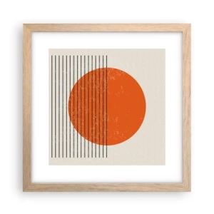 Plakat i ramme af lyst egetræ - Altid solen - 30x30 cm