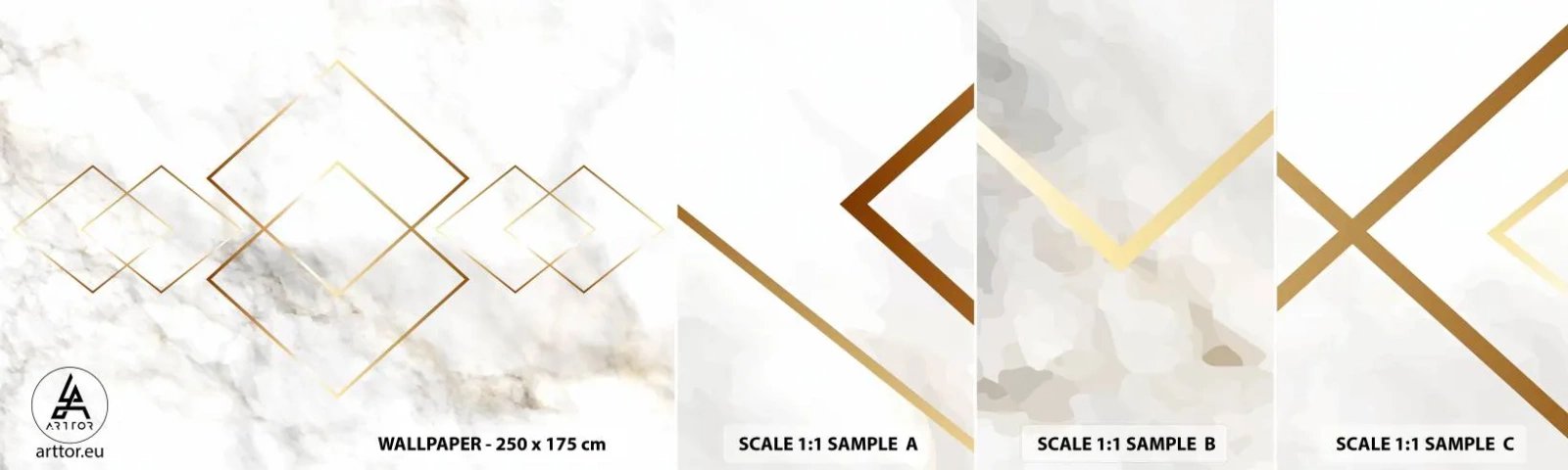 Prøve Fototapet Selvklæbende Deluxe Sticker - Udsigt til det uendelige - Abstraktion, Stykke, Marmor - 100x30 cm