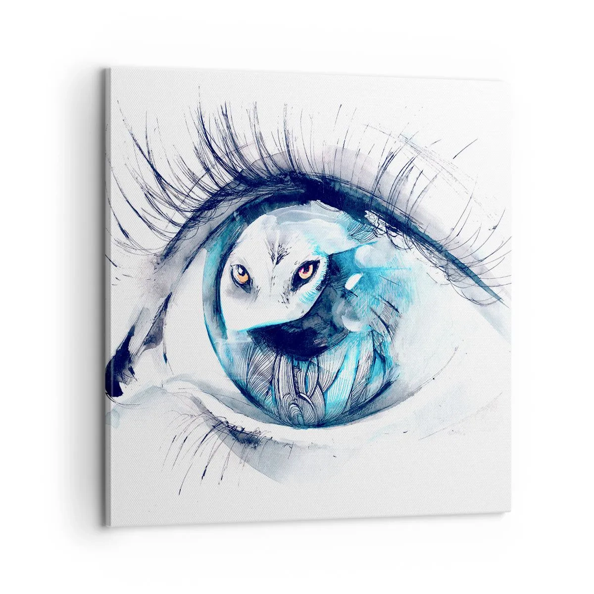 Lærredstryk - Billede på lærred - Øje mod øje med vildskab - 60x60 cm