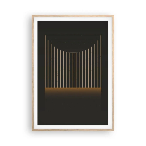 Plakat i ramme af lyst egetræ - Udforsk mørket - 70x100 cm