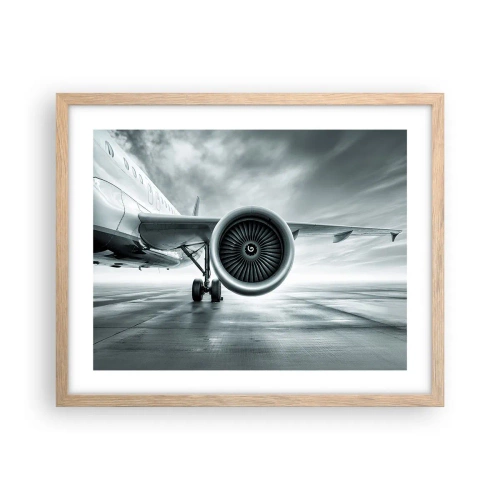 Plakat i ramme af lyst egetræ - Der er kraft! - 50x40 cm