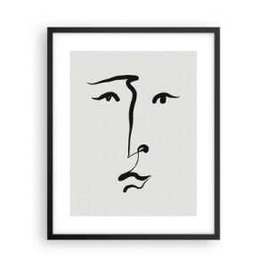 Plakat i sort ramme - Portræt i én linje - 40x50 cm