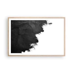 Plakat i ramme af lyst egetræ - Elementer: jord - 91x61 cm