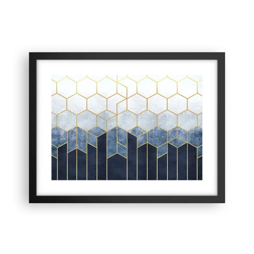 Plakat i sort ramme - Komposition i synkoperet rytme - 40x30 cm