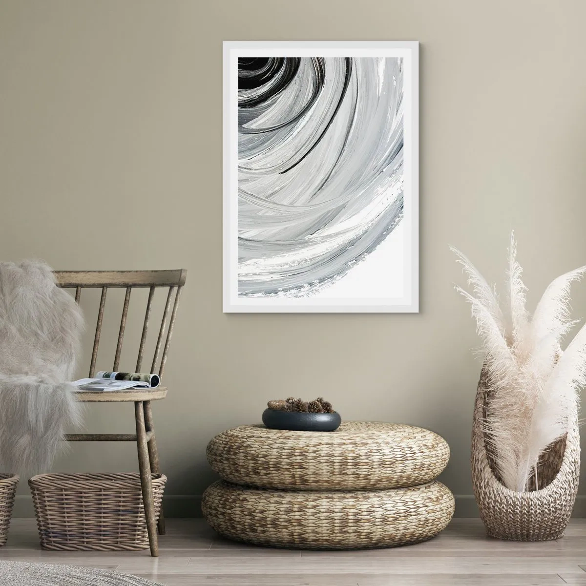 Plakat i hvid ramme - Orbital komposition - 30x40 cm