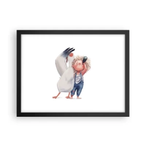 Plakat i sort ramme - En plan for en fantastisk rejse - 40x30 cm