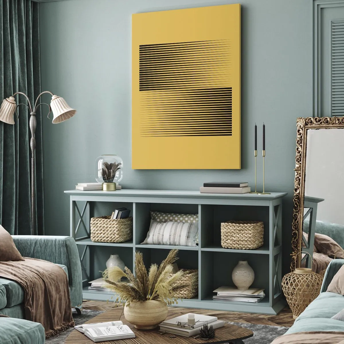 Lærredstryk - Billede på lærred - Modsætningernes kvadrat - 70x100 cm