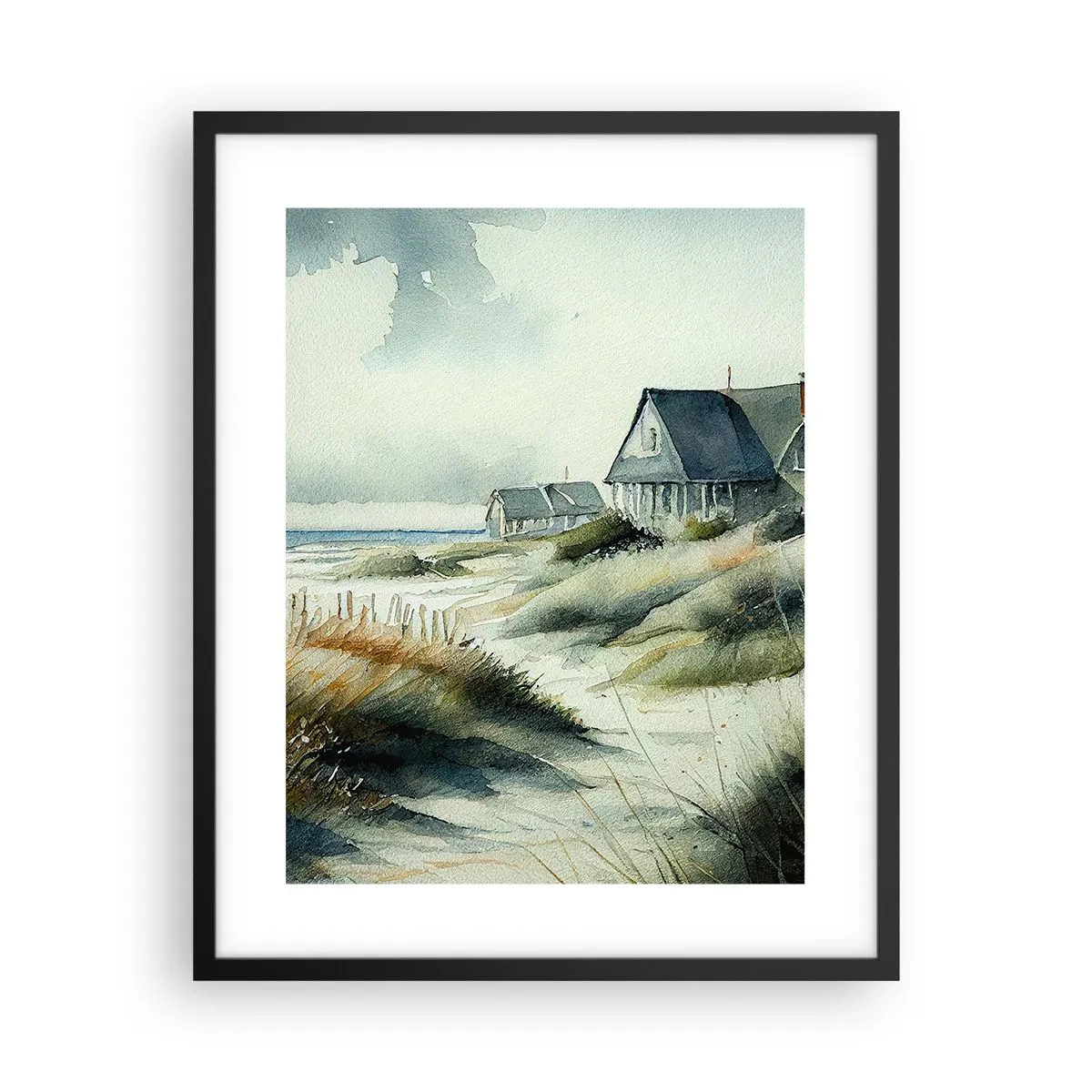 Plakat i sort ramme - Væk fra trængsel og travlhed - 40x50 cm