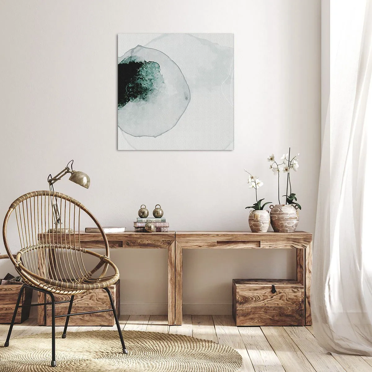 Lærredstryk - Billede på lærred - I en dråbe vand - 40x40 cm