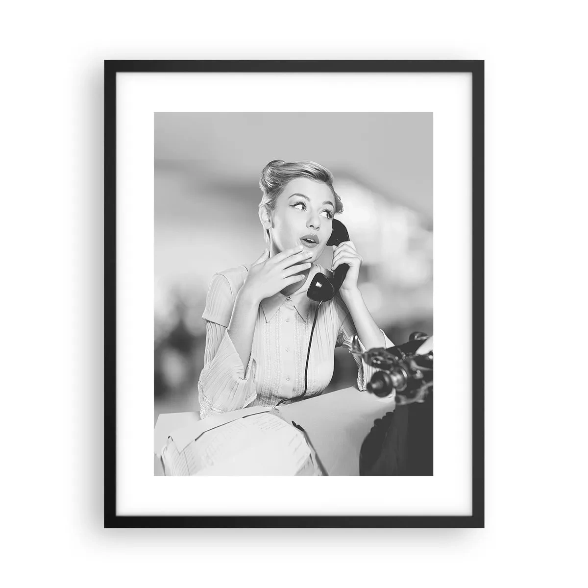 Plakat i sort ramme - Hej, vi er i 1950'erne. - 40x50 cm