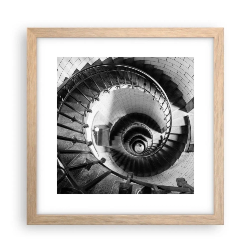 Plakat i ramme af lyst egetræ - Højt og højere - 30x30 cm