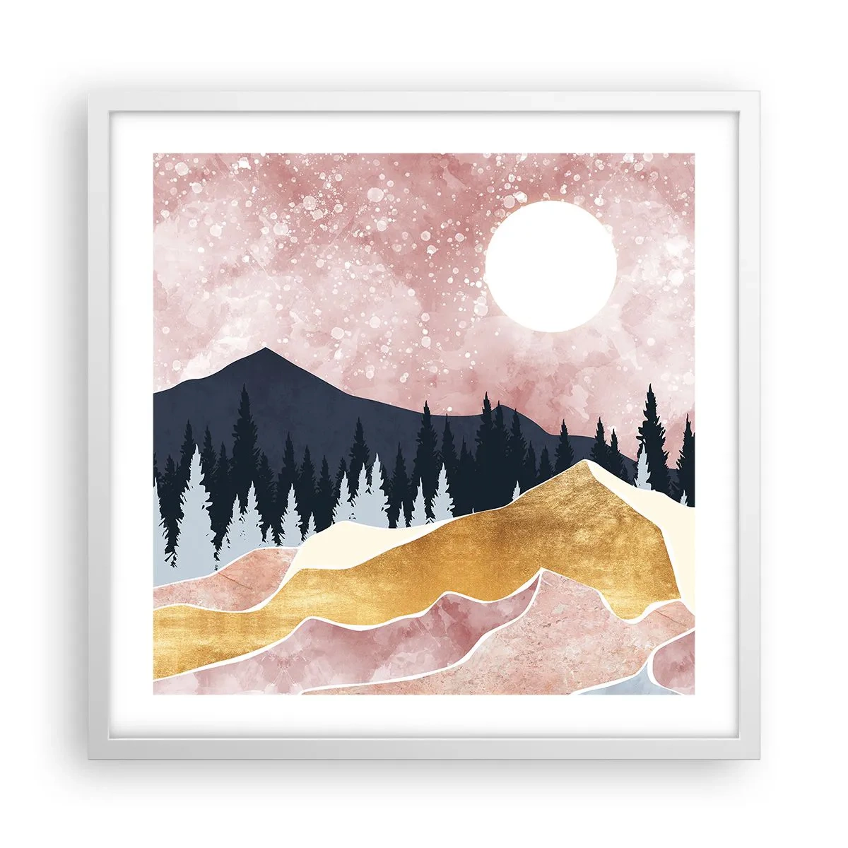 Plakat i hvid ramme - Nattevagt - 50x50 cm
