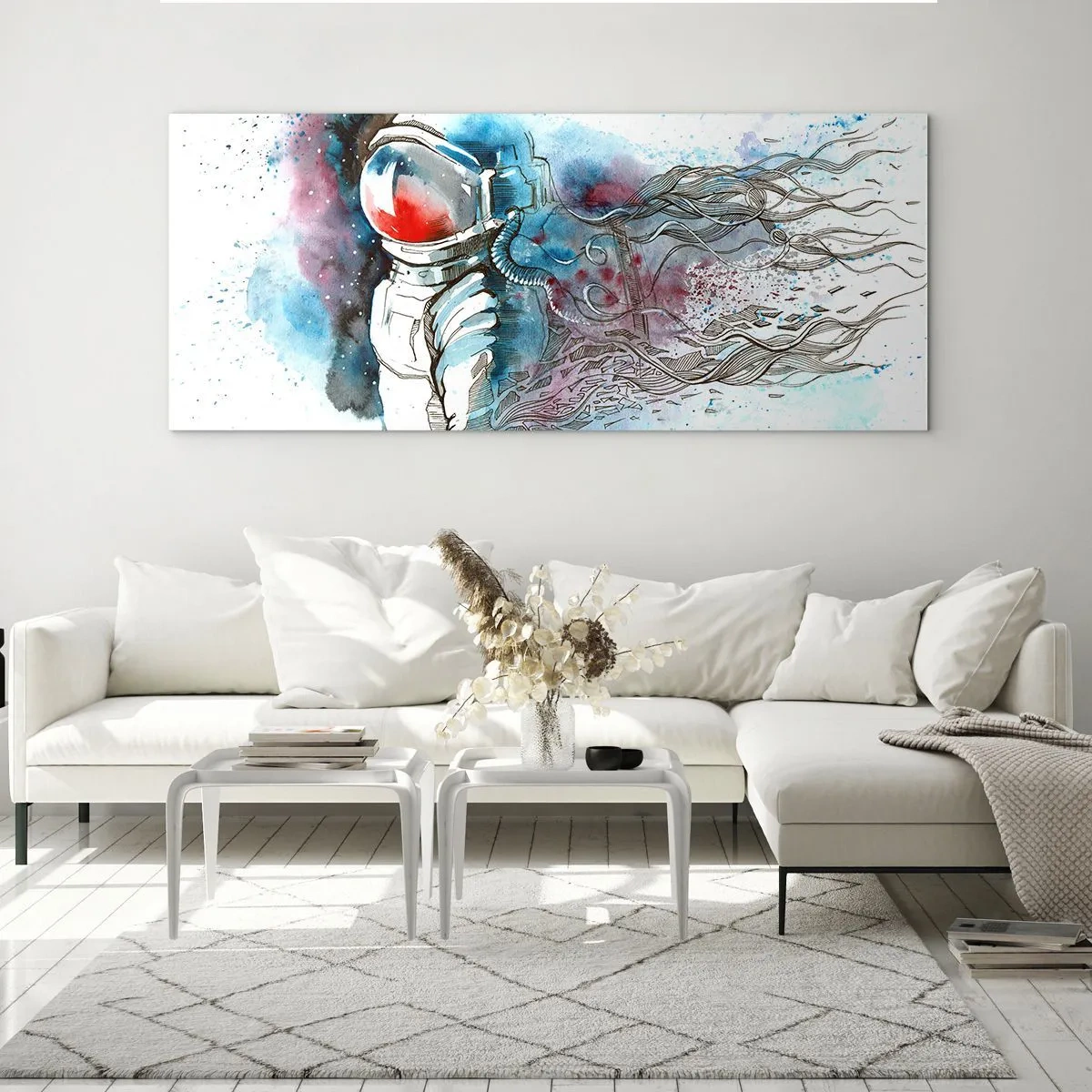 Billede på glas - Alene med kosmos - 100x40 cm