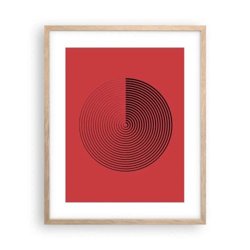 Plakat i ramme af lyst egetræ - Cirkulær bevægelse - 40x50 cm