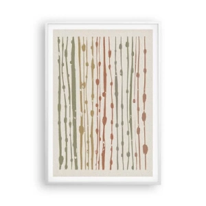 Plakat i hvid ramme - Musikalsk farvenotation - 70x100 cm