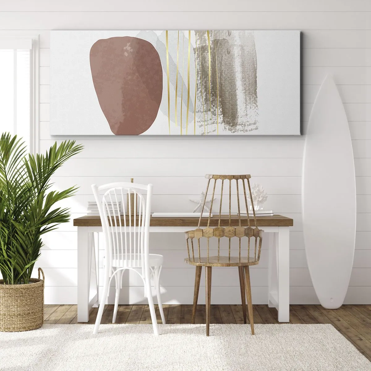 Lærredstryk - Billede på lærred - Abstrakt kolonnade - 100x40 cm