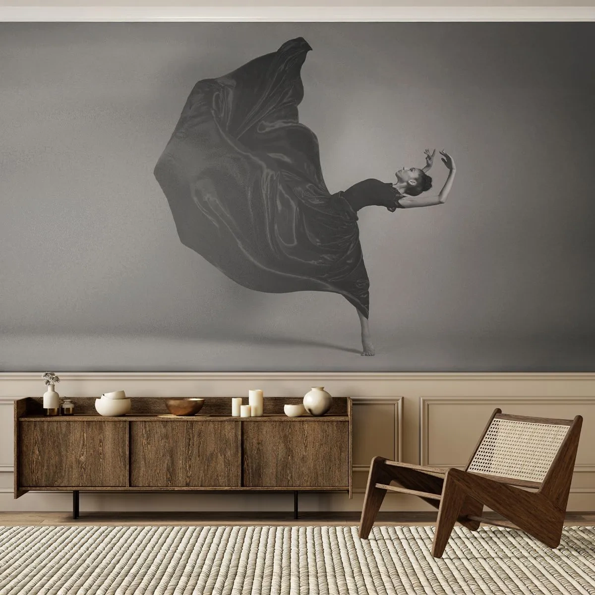 Fototapet Selvklæbende Deluxe Sticker - Bevinget af musik - Dans, Kvinde, Danser - 250x175 cm