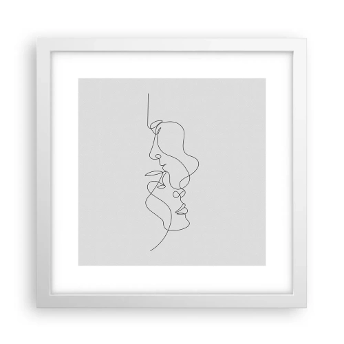 Plakat i hvid ramme - Gløderne af glubende begær - 30x30 cm