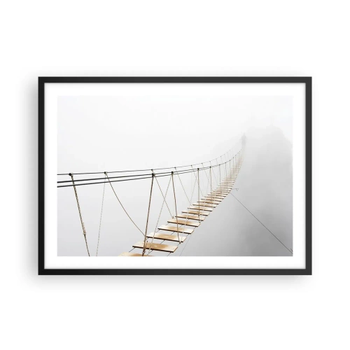 Plakat i sort ramme - Hvor vil det føre dig hen? - 70x50 cm