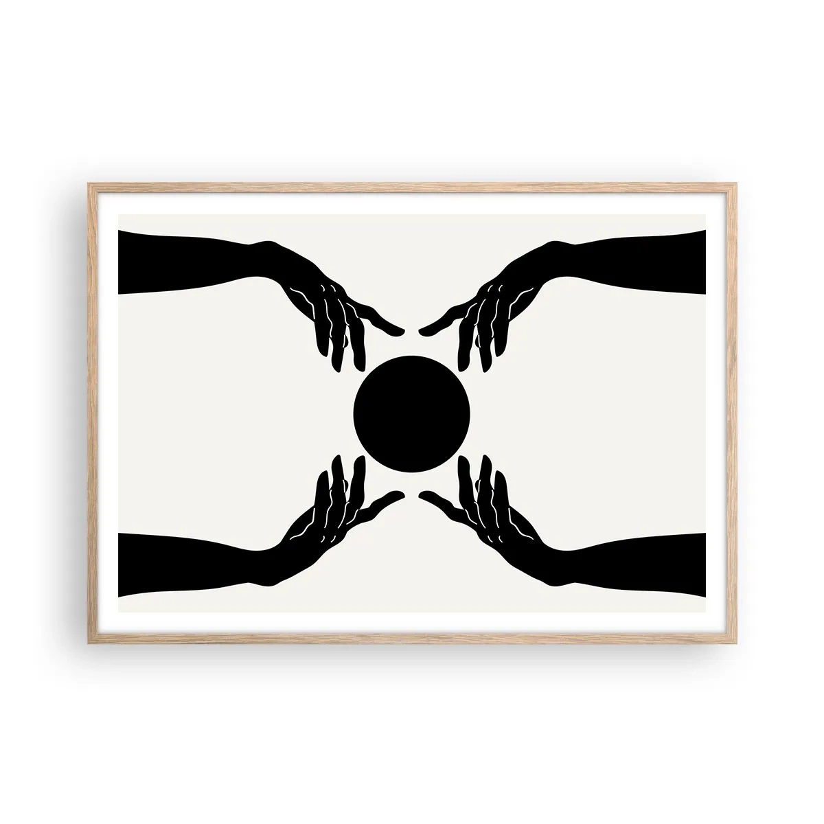 Plakat i ramme af lyst egetræ - Et hemmeligt tegn - 100x70 cm