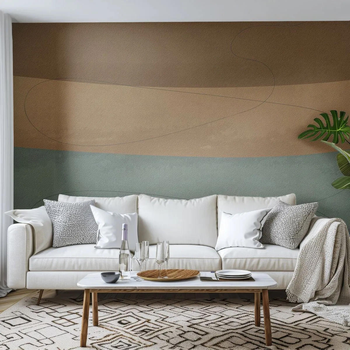 Fototapet Premium Sand - Vandret sammensætning - Abstraktion, Stykke, Moderne kunst - 100x70 cm