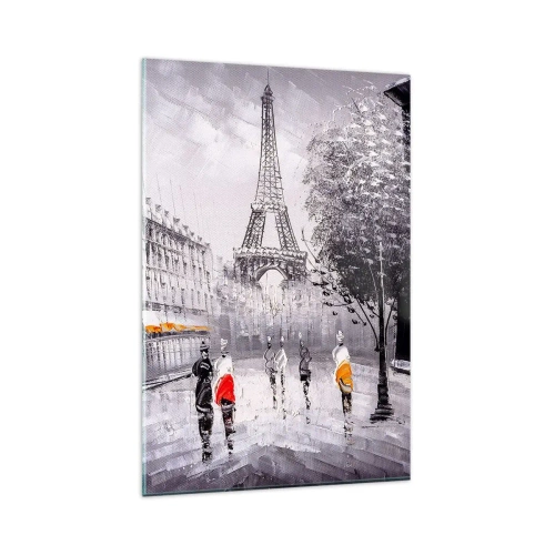 Billede på glas - En parisisk spadseretur - 80x120 cm