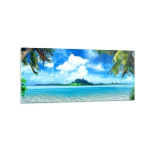 Billede på glas - Azur i troperne - 120x50 cm