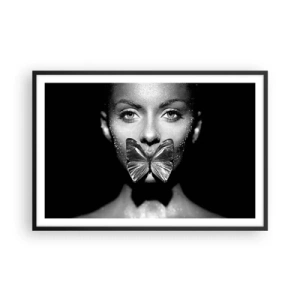 Plakat i sort ramme - Sommerfuglekys - 91x61 cm