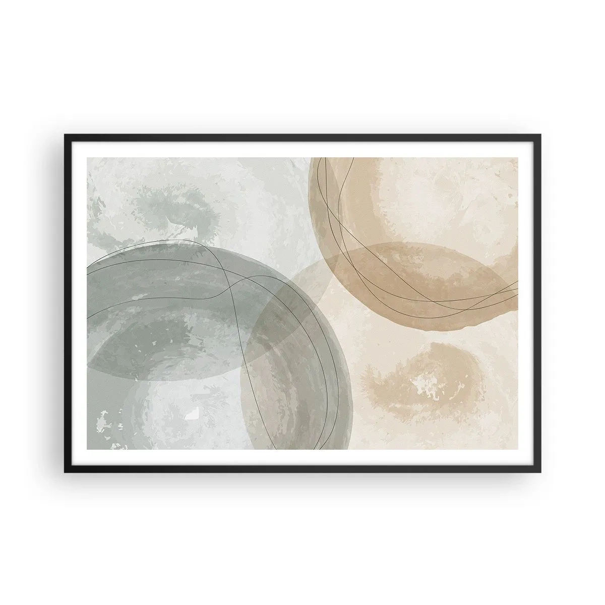 Plakat i sort ramme - Gennemtrængning af verdener - 100x70 cm