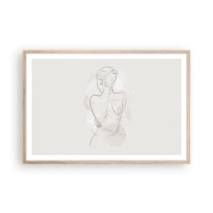 Plakat i ramme af lyst egetræ - Som et følsomt instrument - 91x61 cm