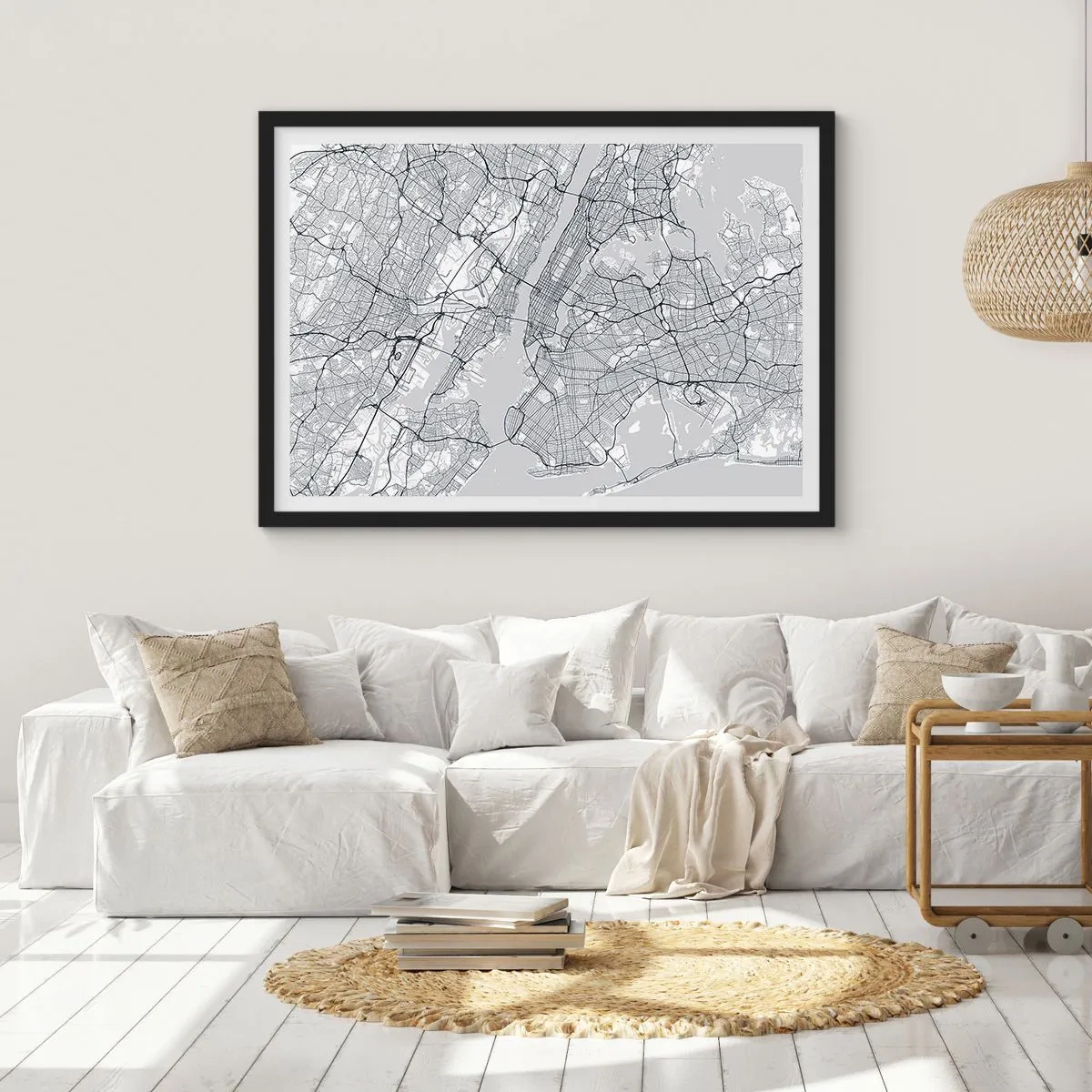 Plakat i sort ramme - Anatomi af en storby - 100x70 cm