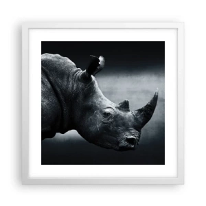Plakat i hvid ramme - Højre profil - 40x40 cm