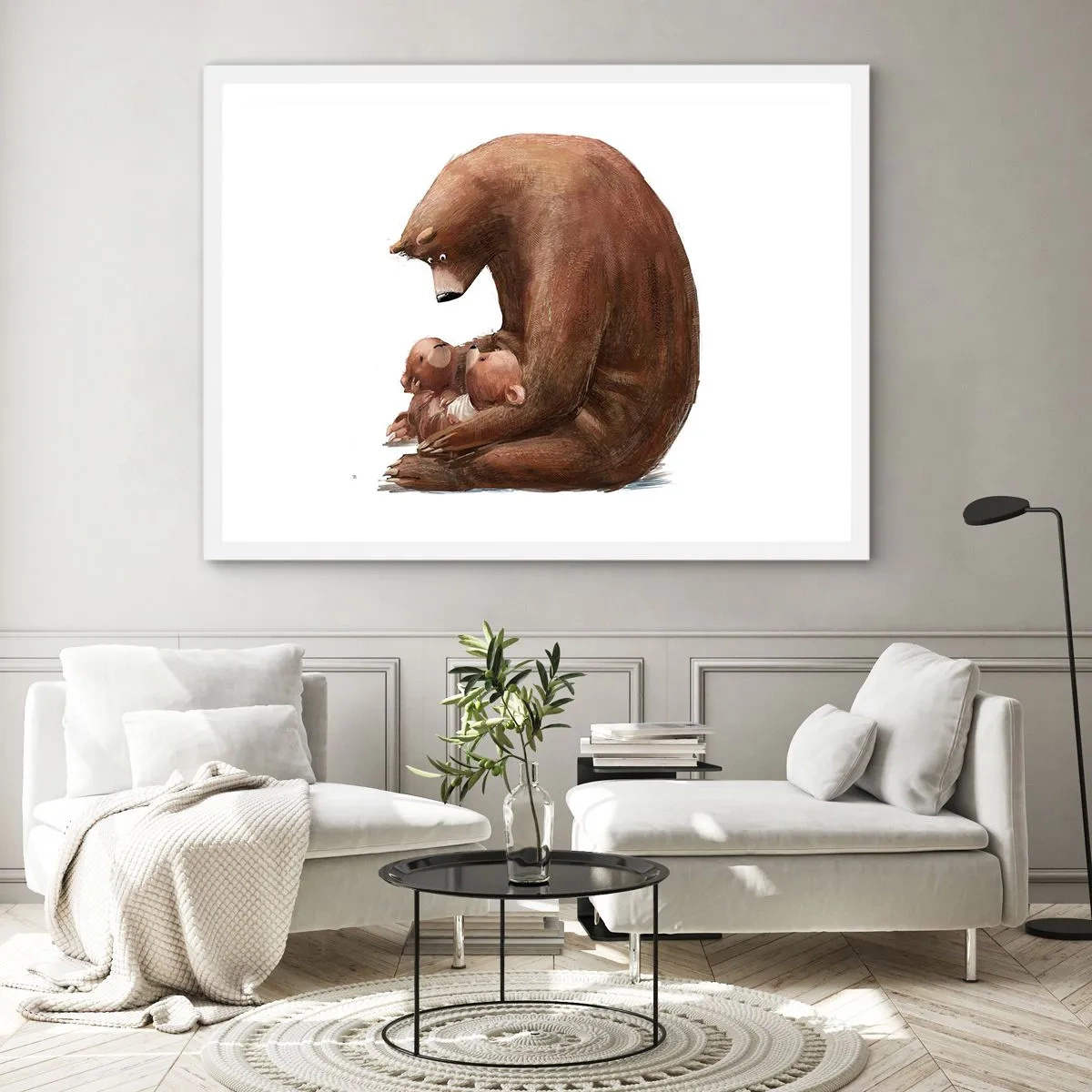 Plakat i hvid ramme - Drøm sødt, børn - 91x61 cm